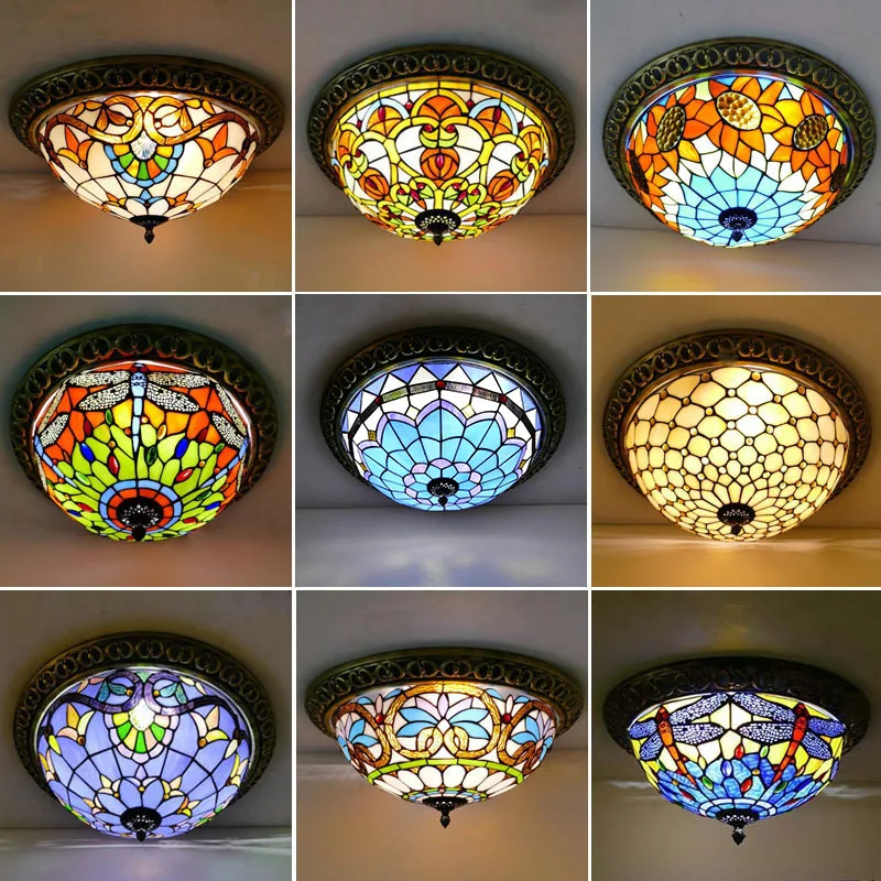 

Tiffany Lamps Retro Turkish Ceiling Lights Art Deco Ceiling Lighting Vintage Ceiling Hanging Lamps for Living Room Bedroom Lamp