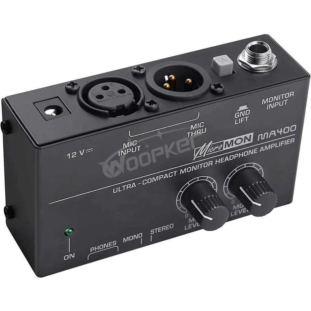 New MA400 Headphone Preamplifier Microphone Preamplifier Audio 6.35mm & 3.5mm He