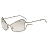 Lunettes de soleil vintage irrégulières Y2K pour femmes, nouvelle marque de mode en alliage hip hop œil de chat, lunettes de soleil punk hiphop uv400 5