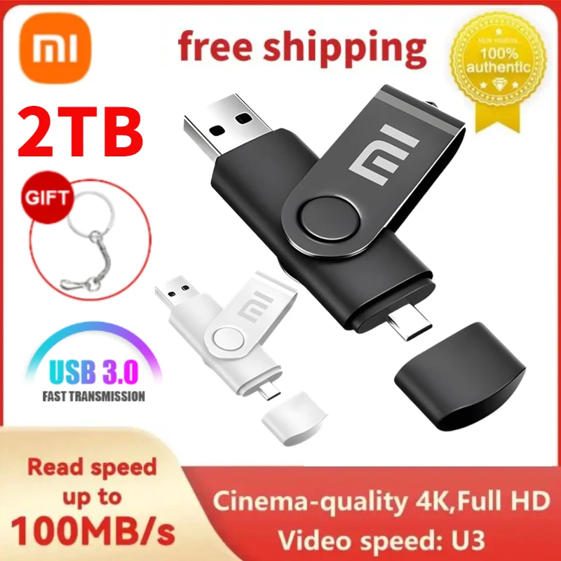 Xiaomi 2Tb Chiavette Usb Originali U Disk Usb3.0 Pendrive In Metallo Type-C Chiavetta Usb Memoria Usb 1Tb Per Computer Cellulare