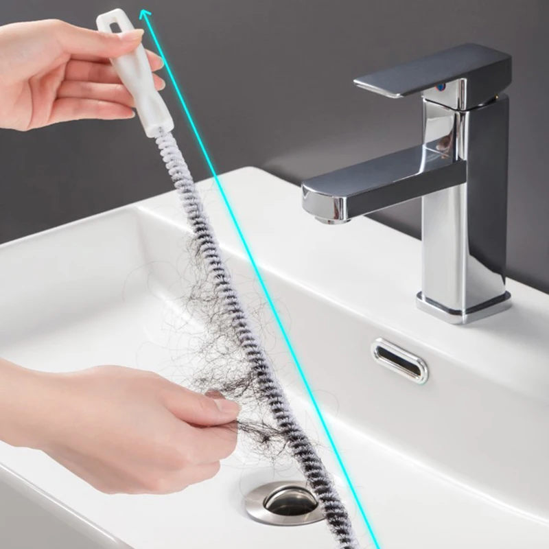 

Pipe Dredging Brush Bathroom Hair Sewer Sink Cleaning Brush Drain Cleaner Flexible Cleaner Clog Plug Hole Remover Tool