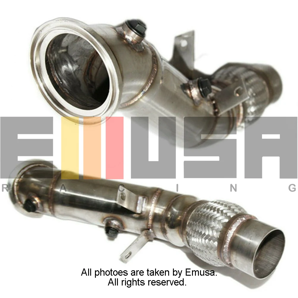 Emusa Turbo Downpipe Down Pipes For BMW 320i 330e 430i 430iX 230i 230iX 2.0T B48 Stainless Steel