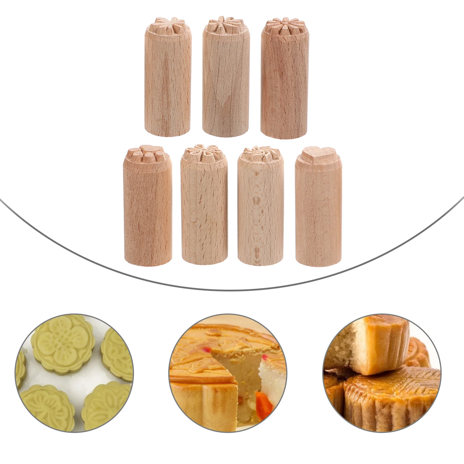 

Natural Clay Wood Pottery Tools Stamps Hand Carved Column Wooden Woodsy Vintage Diy