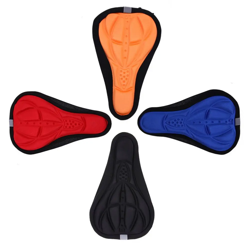 MTB Mountain Bike Cycling Thickened Extra Comfort Ultra Soft Silicone 3D Gel Bike Pad Cushion Cover Bicycle Saddle Seat 4 Colors