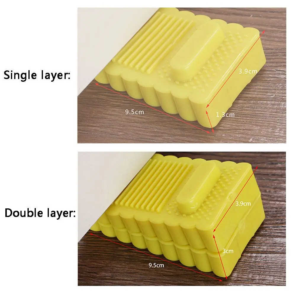 Silicone Door Stopper Safety Block Wedge Anti-collision Stop For Home Office