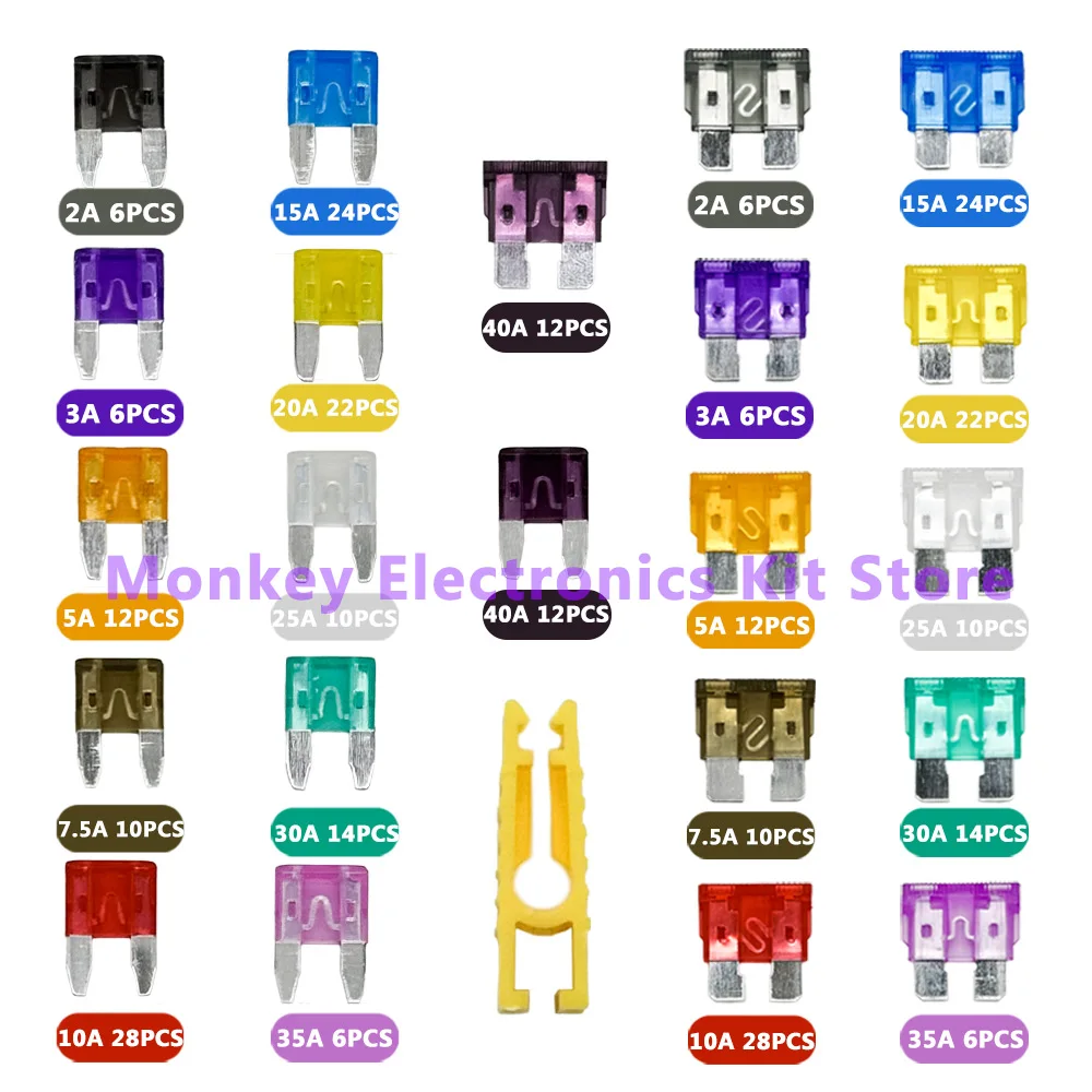1 Set 300PCS Medium and small car Auto Fuse Kit 2A~40A 11 Types Car Fuse Assortment with Box Blade Type Assorted Kit