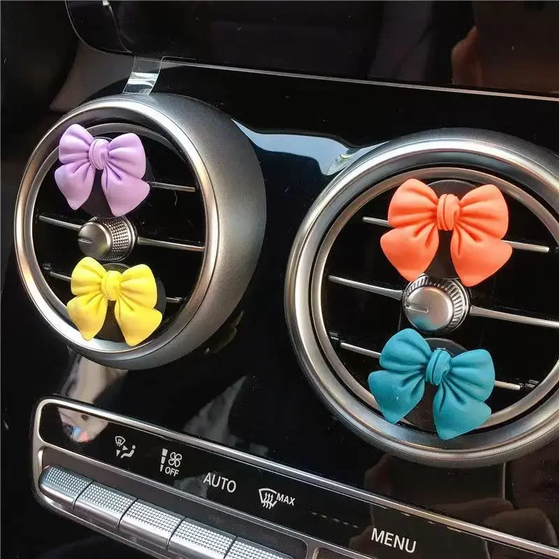 Deodorante per auto Profumo per auto con nodo a fiocco Car-styling Odore naturale Condizionatore d'aria Clip di uscita Fragranza Accessori auto - Image 4