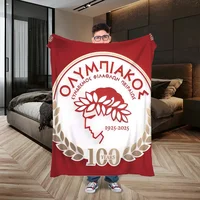 Olympiacos Club Logo Hairy Blankets for Bed Blanket Large Cobija Cute Throw Blanket Luxury Home Interior Home and Decoration 1