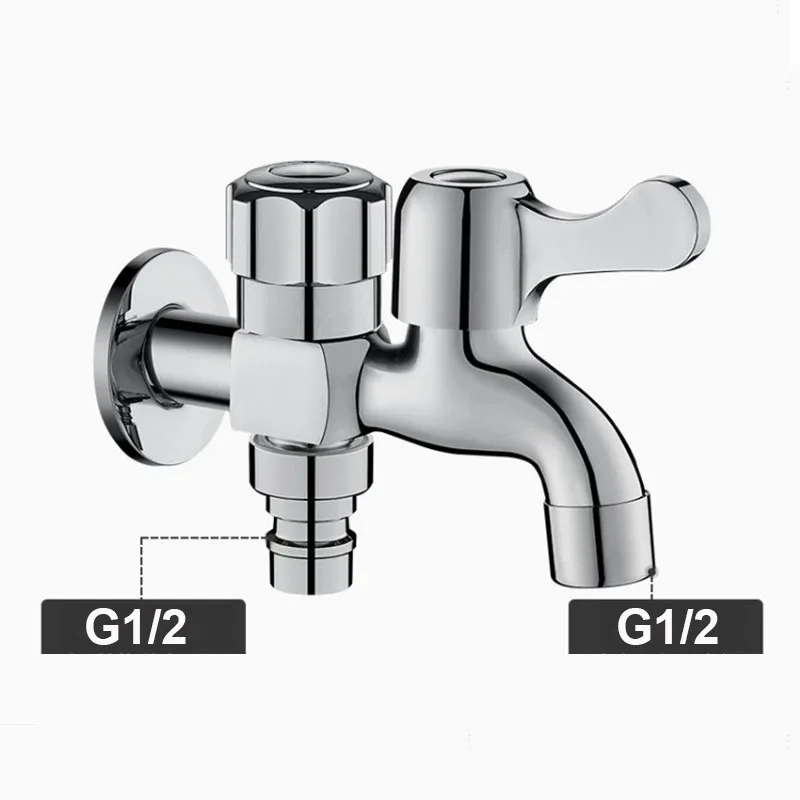 Waschmaschinen-Wasserhahn Aus Edelstahl – G1/2" Gewinde, Wandmontage, Für Waschküche & Haushalt