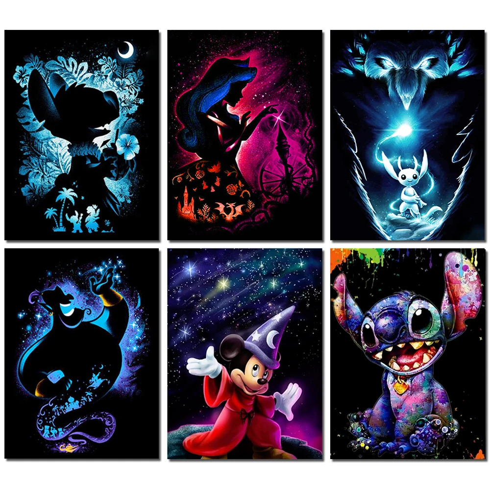 New Disney Diamond Painting Stitch Fairy Princess Full Round Diamond 5D Diy Cartoon Fantasy Ricamo Cross Stitch Beads Gift