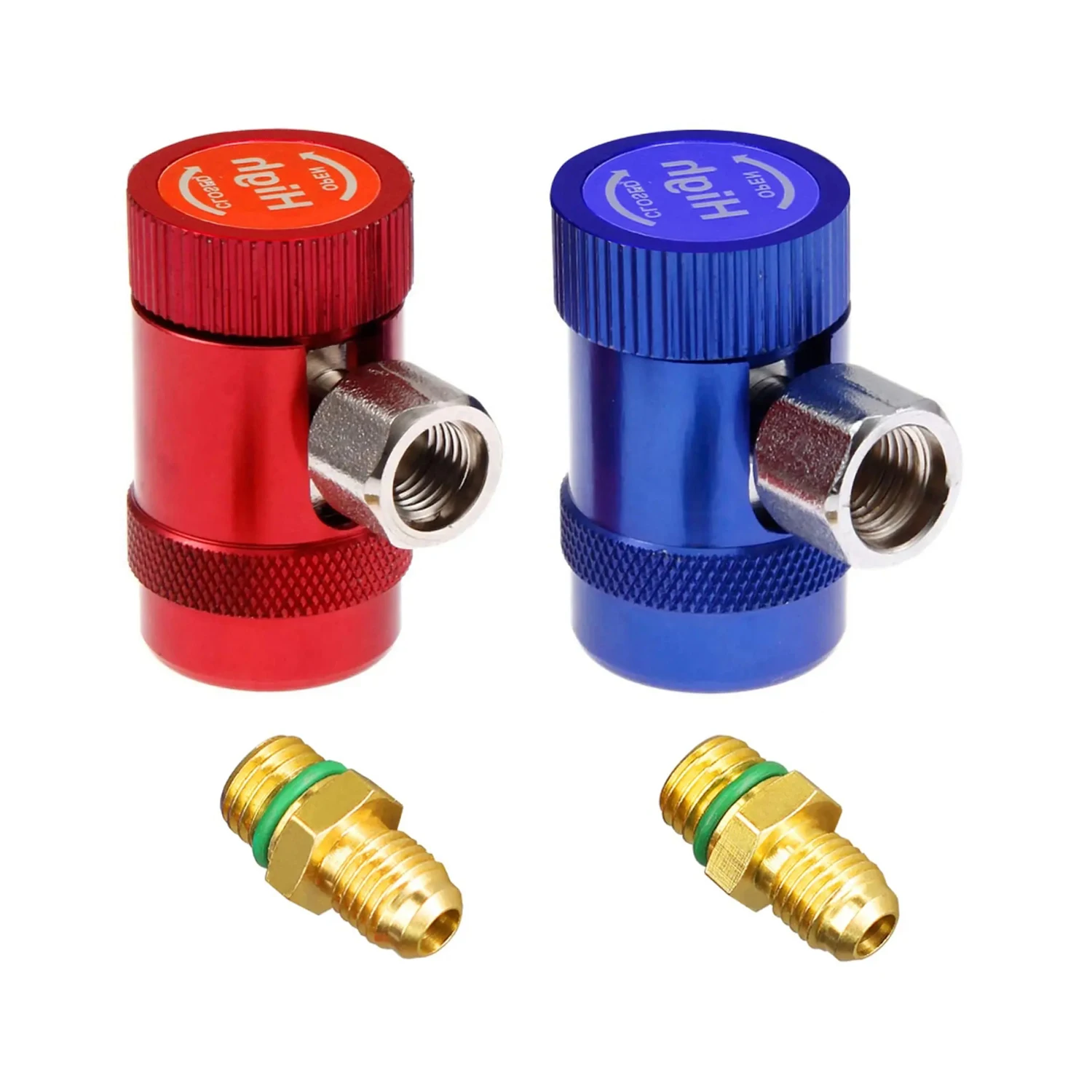 High/Low Side Adjustable Quick Couplers for Car AC System Recharging and Evacuation