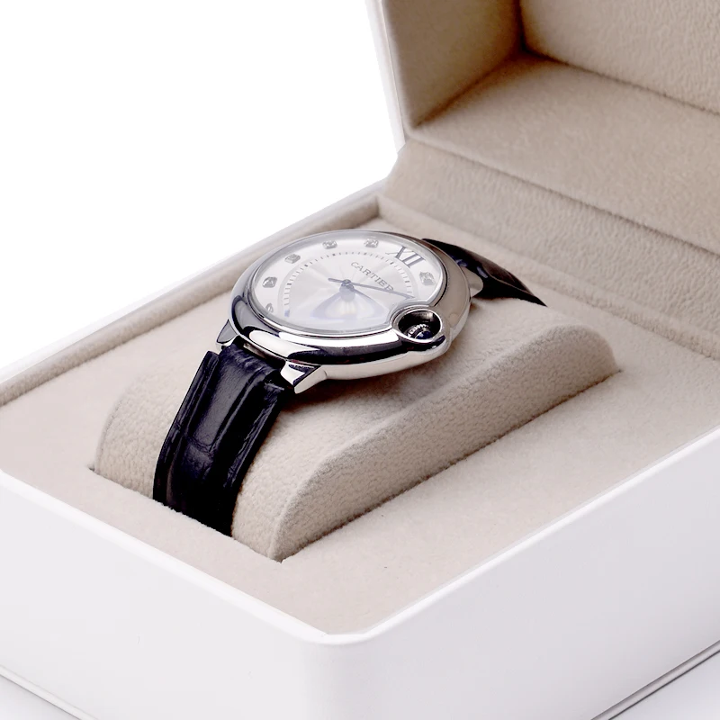 Oirlv Fashion PU Leather Wristwatch Display Case Organizer for Men and Women Black Single Watch Gift Box