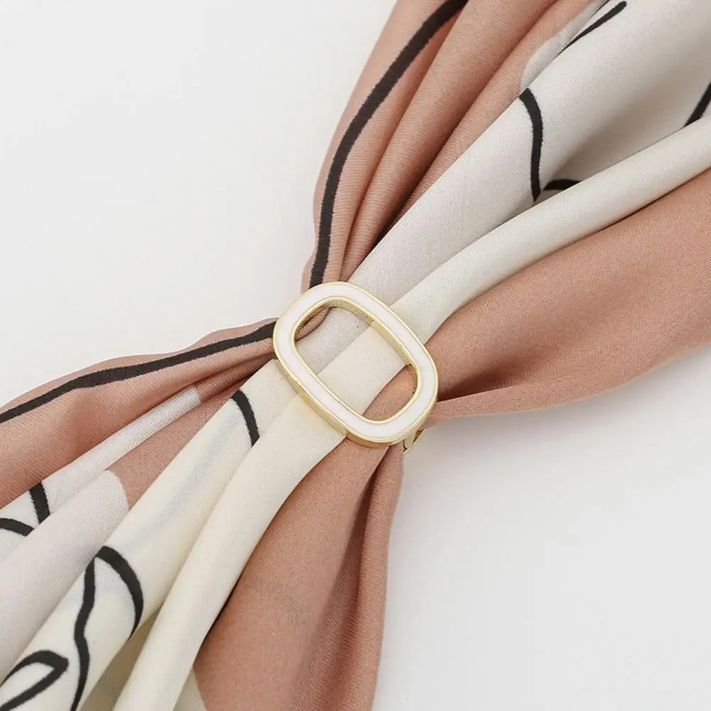 

Stainless Chic Smooth Edge Dating Scarf Ring Exquisite Craftsmanship Scarf Ring Easy to Match Jewelry Accessory
