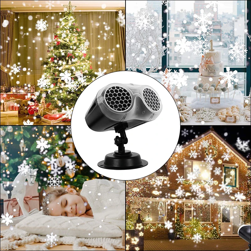 Christmas Snowfall Projector Light Owl Shape Outdoor Highlight Landscape Dynamic LED Snowflake Projection Lamp for New Year 2024 6