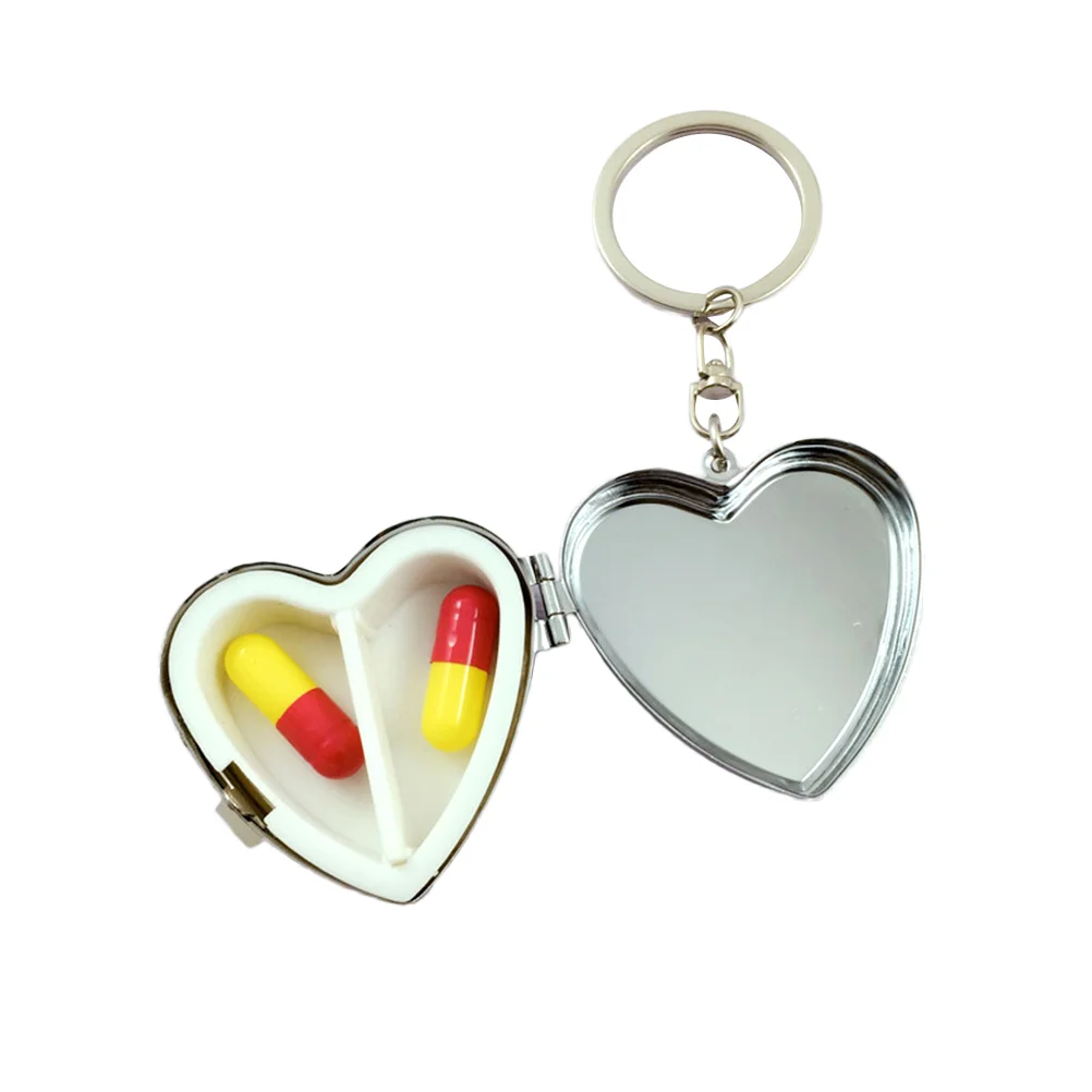 

1Pc Metal Heart Shape Portable Case Organize for Vitamin for Trips Travel Outdoor