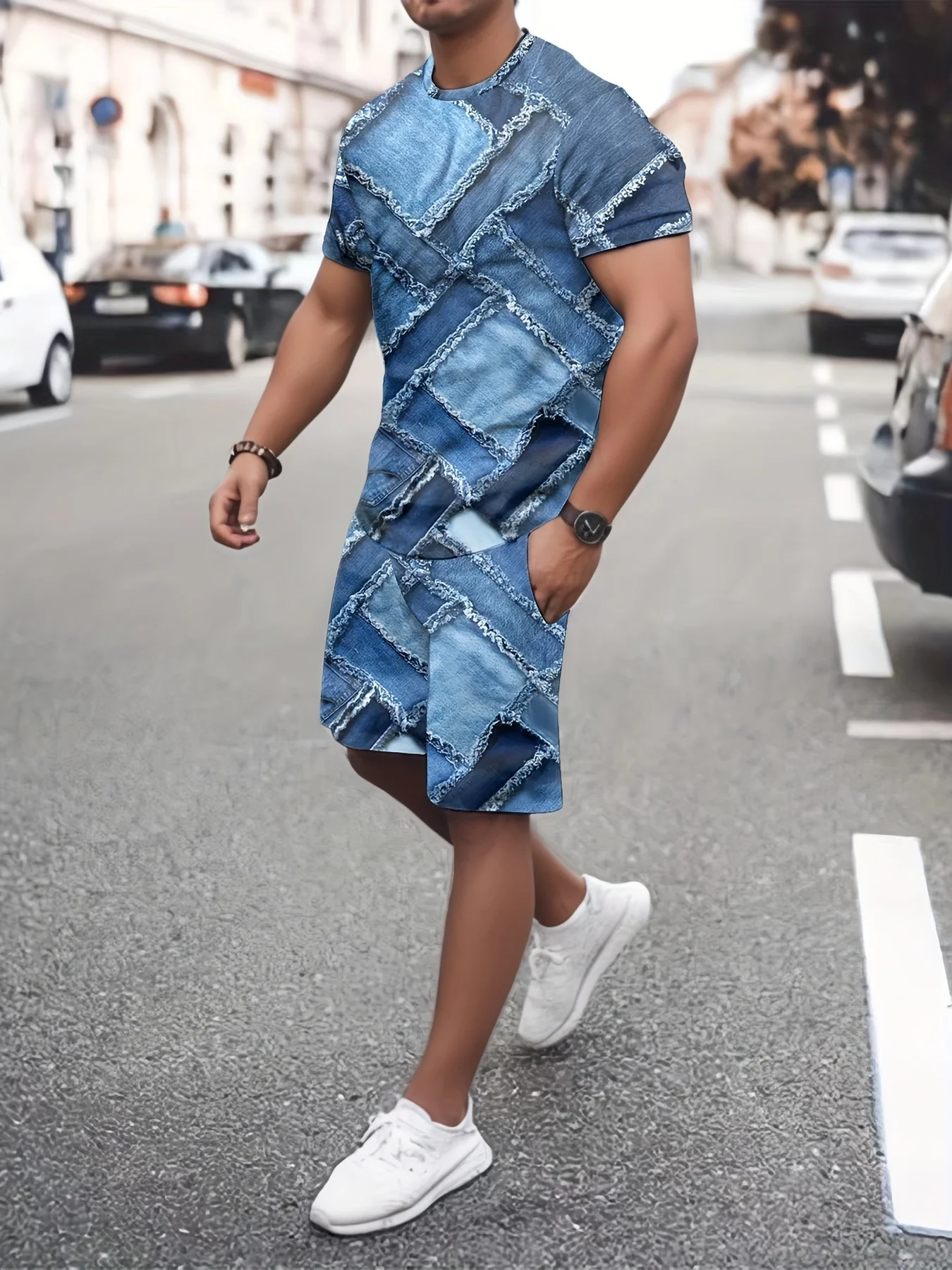 Fashion Casual Men's T-shirt Shorts Set 2025 Summer New 3D Printed Men's Clothing Daily Elastic Waist Shorts Short Sleeve Set