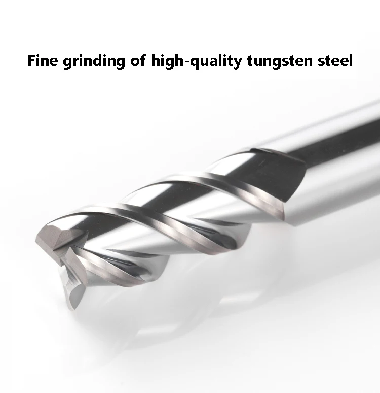 HRC62 3-schneidiger Hartmetall-Fräser, Wolfram-Schaftfräser, CNC-Werkzeug, 1, 4, 6, 8–20 mm, für Aluminium, Fiberglas, Acryl, Holz, Kupfer, Kunststoff – Detail 2