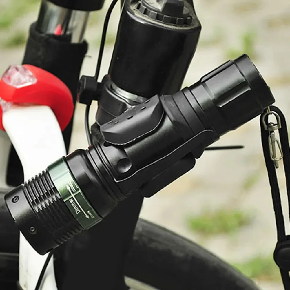 Fahrrad-Frontlichthalterung, Taschenlampenhalter, Radfahren, Fahrradlicht, Taschenlampe, Clip-Halterung, 360-Grad-Drehung, mit rutschfestem Gummeständer – Detail 3