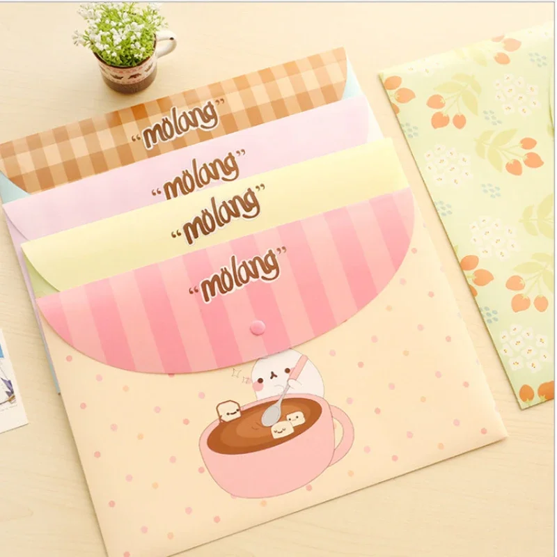 10PCS Cute Student Small Fresh A4 Exam Paper File Bag Creative Office Storage Data Bag File Folder