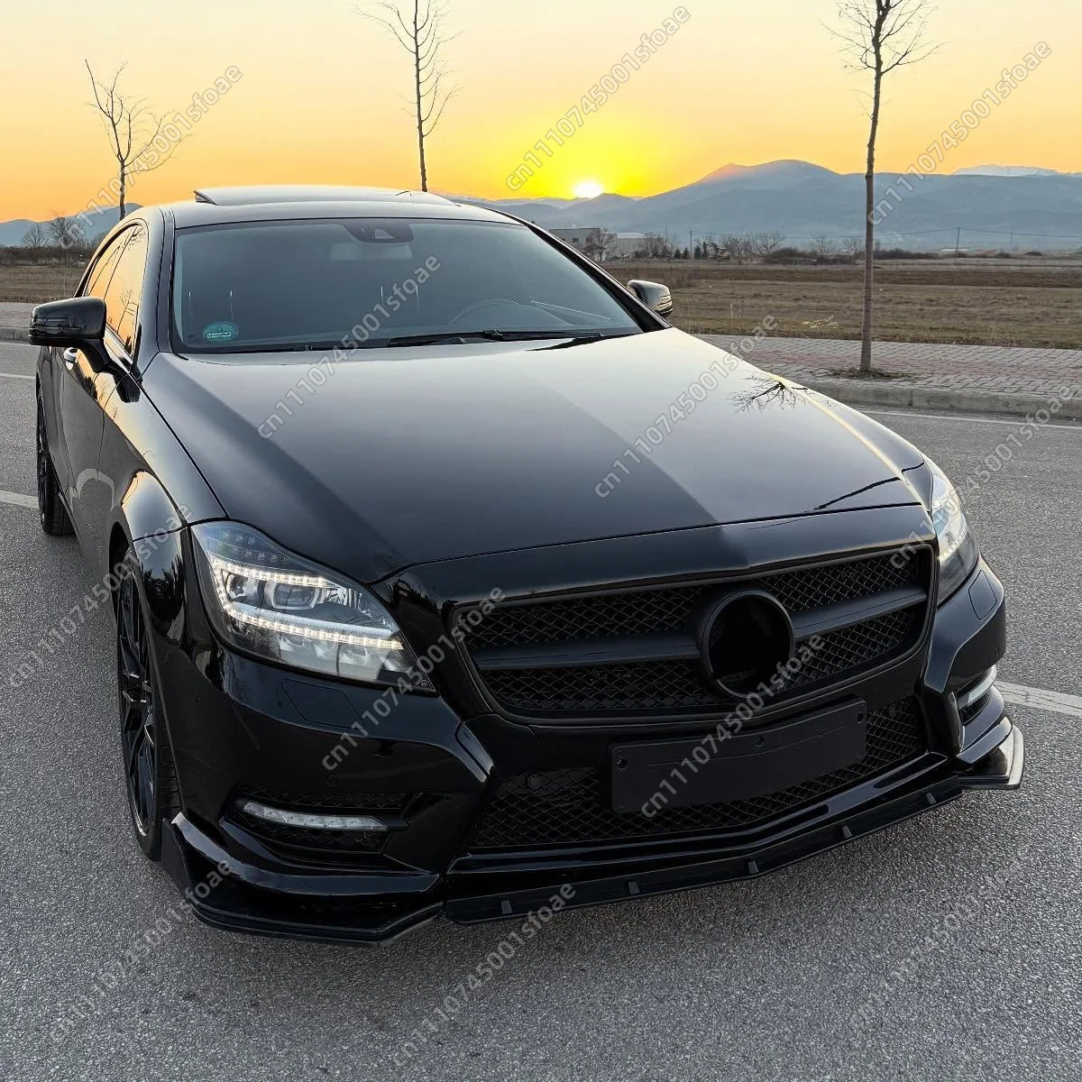 메르세데스 벤츠 CLS 클래스 W218 AMG 2011-2018용 프론트 범퍼 스플리터 립 가드 ABS 글로스 블랙 디퓨저 스포일러 바디 키트 튜닝