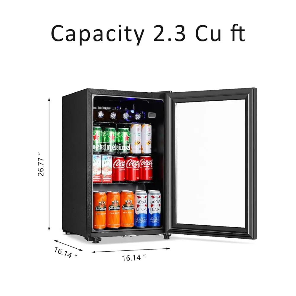 Beverage Refrigerator, 2.3Cu.Ft Mini Fridge With Double Glass Door, Cooler For Soda, Beer Or Wine For Home, Office Or Bar With 5 Beverage Refrigerator, 2.3Cu.Ft Mini Fridge With Double Glass Door, Cooler For Soda, Beer Or Wine For Home, Office Or Bar With 5