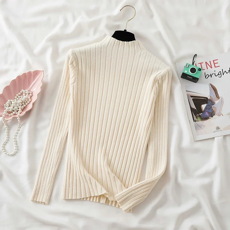 2025 Autumn Winter Pullovers Women Pullover Knitted Sweater Turtleneck Long Sleeve Slim Basic Solid Female Sweaters Tops - Image 4