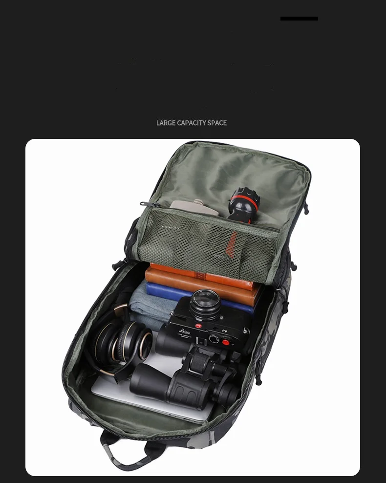 Outdoor camouflage tactical off-road backpack, multifunctional camping, tourism, and mountaineering bag