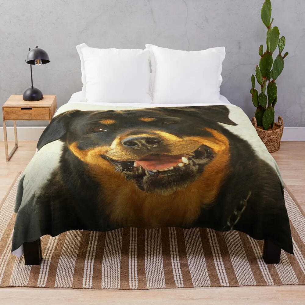 

Rottweiler Throw Blanket warm for winter Retros Personalized Gift Blankets