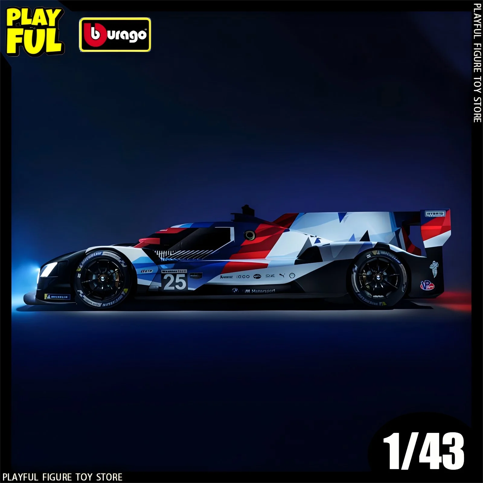 New 2024 24h Lemans Bburago 1:43 Bmw M Hybird V8 Alloy Miniature