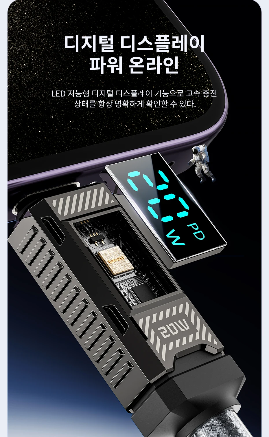 Toocki Typ C zum Beleuchtungskabel, 20 W, PD-Schnellladung, Digitalanzeige, USB 2.0-Gehäuse aus Zinklegierung für iPhone 14 13 12 Datenkabel – Detail 18