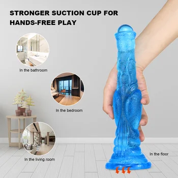 Soft Long Animal Dildo For Anal Huge Horse Dildo Penis With Suction Cup Dick Sex Toys For Adults Gold Black Dildos For Women Men 3