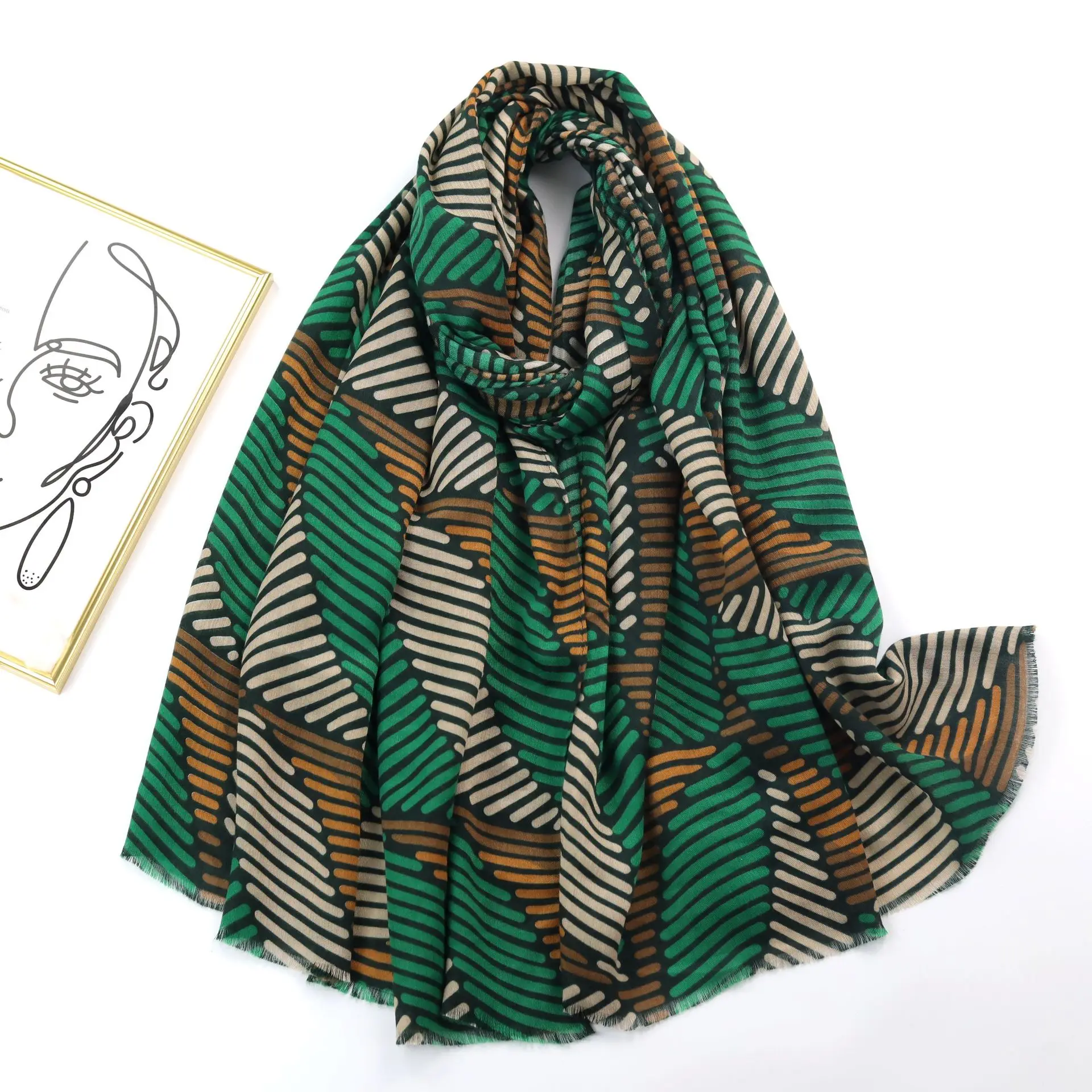 

Autumn Winter Women Viscose Scarf Ombre Leaf Floral Fringe Thick Hijab Shawls and Wraps Foulard Echarpe Muslim Sjaal 180*90Cm