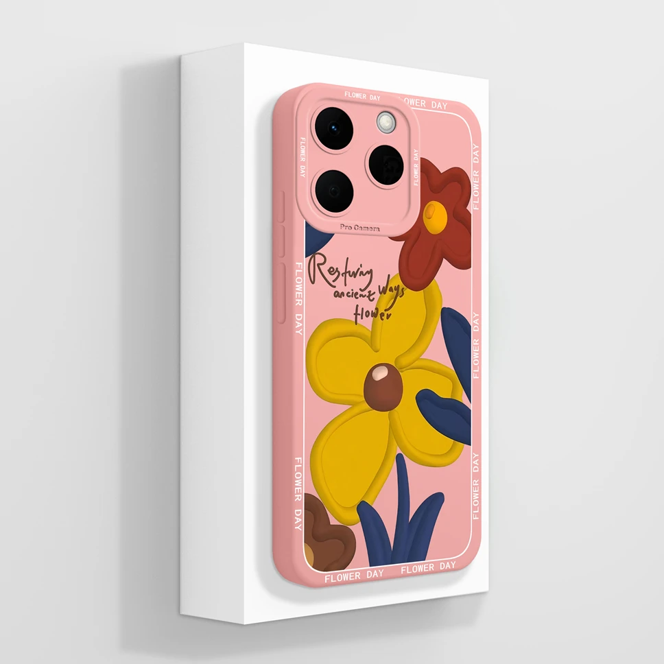Lovely Cat Patterns Lightweight Full Coverage Phone Case - Soft Smooth Liquid Silicone Shell