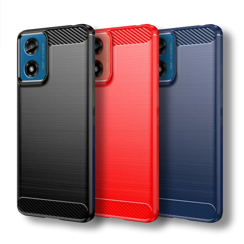 

For Motorola Moto G24 Case For Moto G24 4G Cover 6.56 Inch Carbon Fiber Shockproof Silicone Bumper For Motorola Moto G24