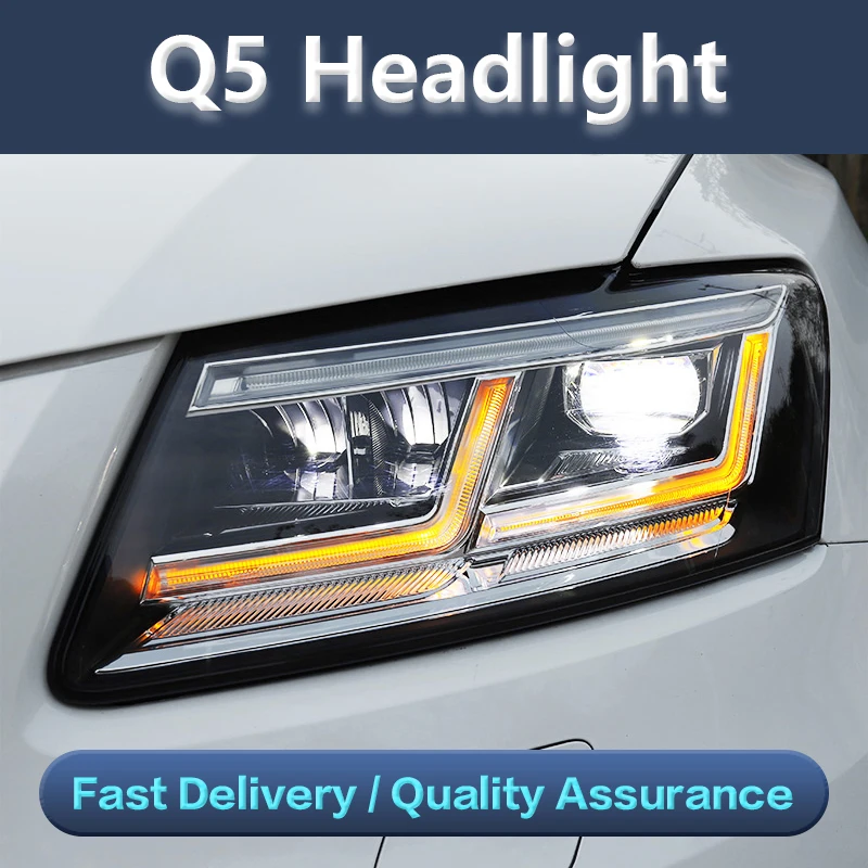 

Для Audi Q5 фары 2009-2018 Q5 светодиодный ные фары DRL Hid фары ангельские глазки биксенон