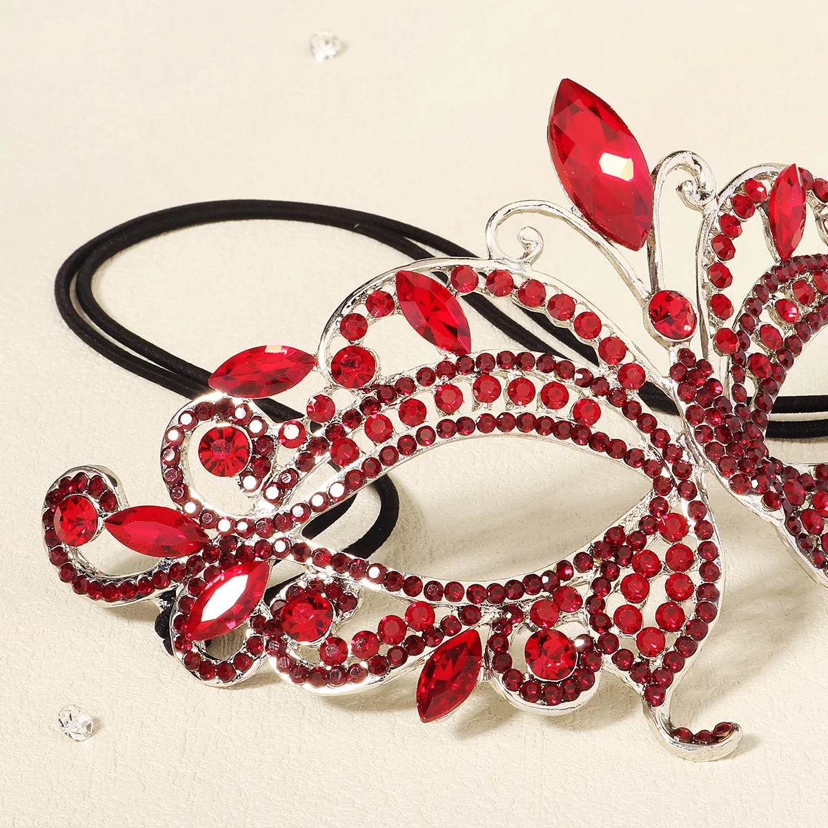 Luxuriöse Schmetterlingsmaske für Frauen, funkelnde Strass-Maskerade, Party-Maske, Schmuck, Accessoires, Halloween-Kostüm, Kopfschmuck – Detail 5