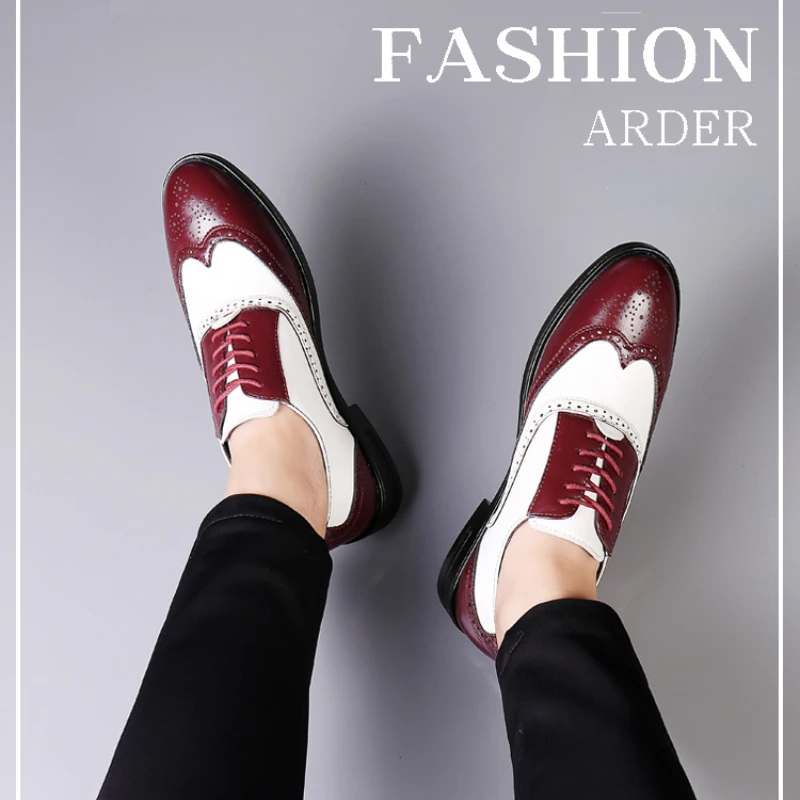 Men Oxford Brogue Business Shoes  Men Dress Shoes Fashion Oxford - Leather  Brogues - Aliexpress