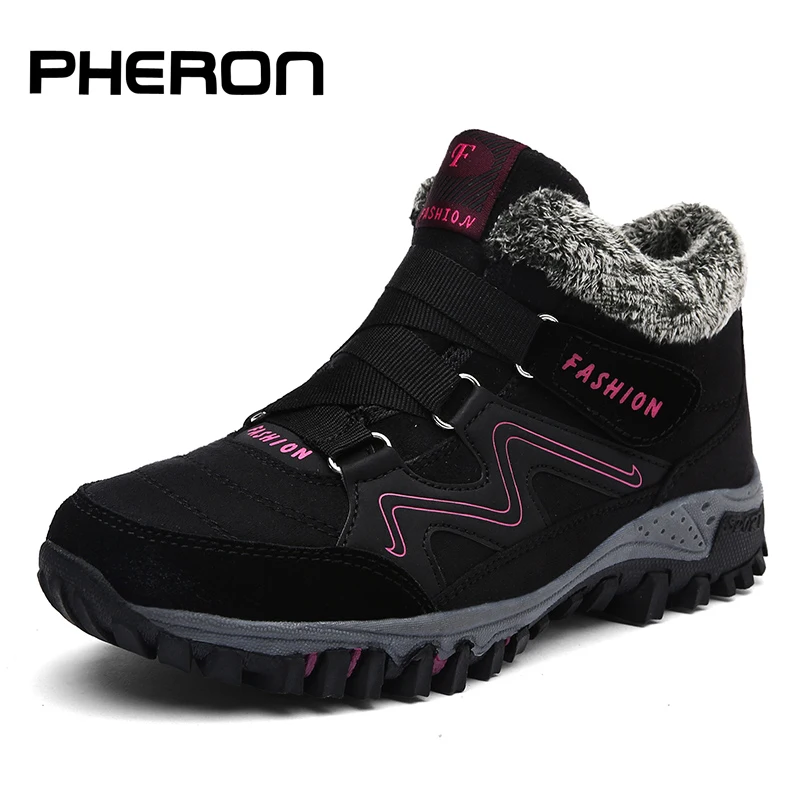Women Boots Keep Warm With Fur Outdoor waterproof Snow Boots Sneakers Travel Short Plush Hiking Shoes winter boots