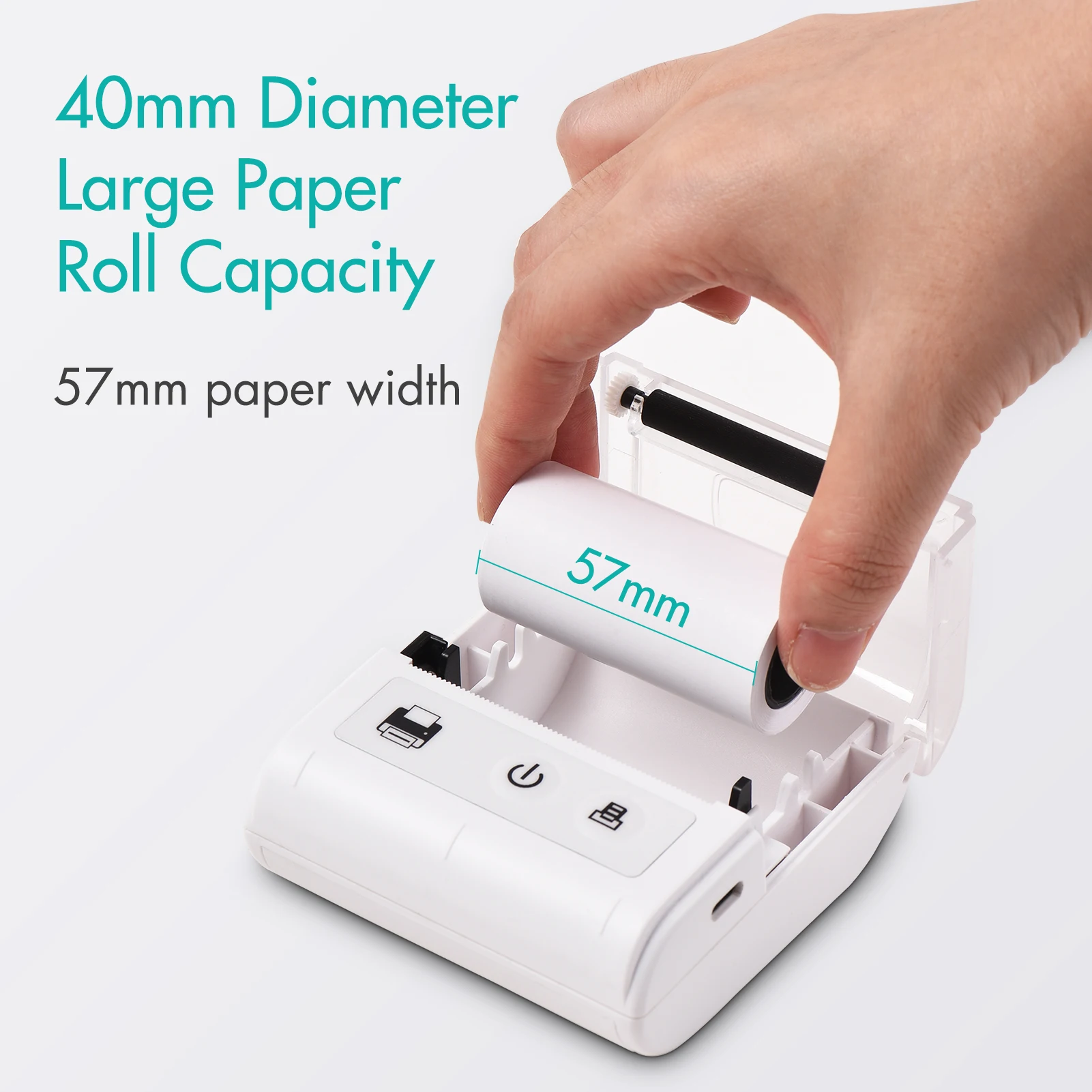 【Sale】Portable Mini Thermal Receipt Printer USB & BT Connection 2 inches 57mm Wireless Printer High Speed with 1 Roll Paper