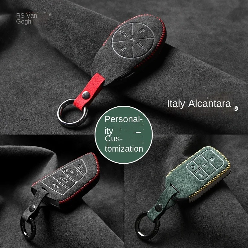 

High-end Alcantara Suede Key Chains Key Case for XPENG P7 G3i P5 Car Accessories