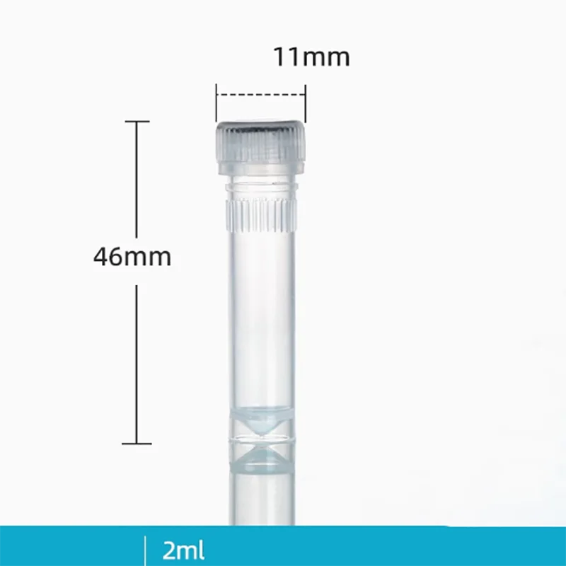 100PCS Cell Cryotube 0.5/1.5//2ml Cryotube Sample Tube Unscaled Bottle Sample Bottle Screw Top Flat Bottom