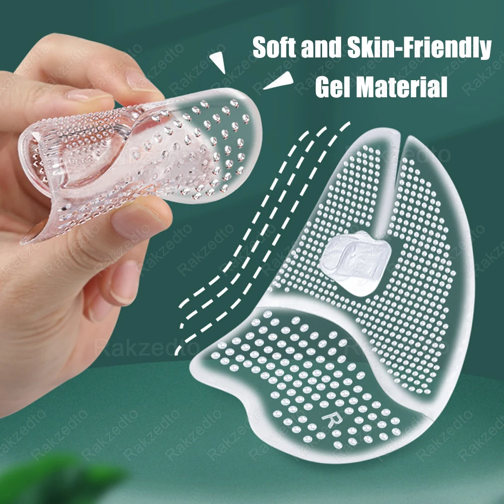 2쌍 실리콘 발바닥 패드, 슬리퍼용 미끄럼 방지 중족골 패드, 남녀 공용 쪼리 샌들 앞꿈치 삽입 패드