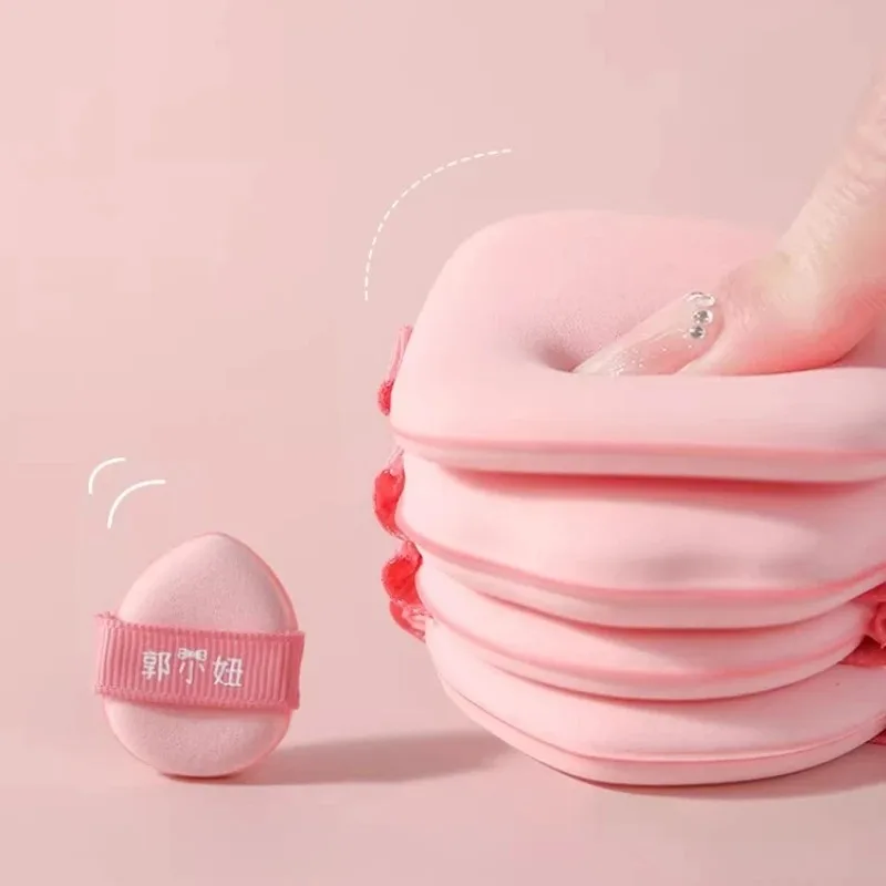 GUOXIAONIU 5pcs 핑크 파우더 파운데이션 퍼프 습식 및 건식 이중 용도 소프트 미니 스펀지 블렌딩 어플리케이터 세부 정보 메이크업 퍼프 도구