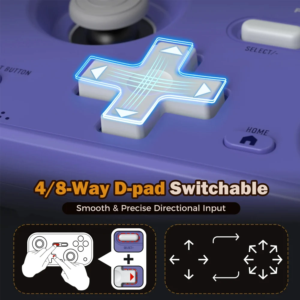 Portable Retro Pocket Gamepad with Hall Effect Joystick