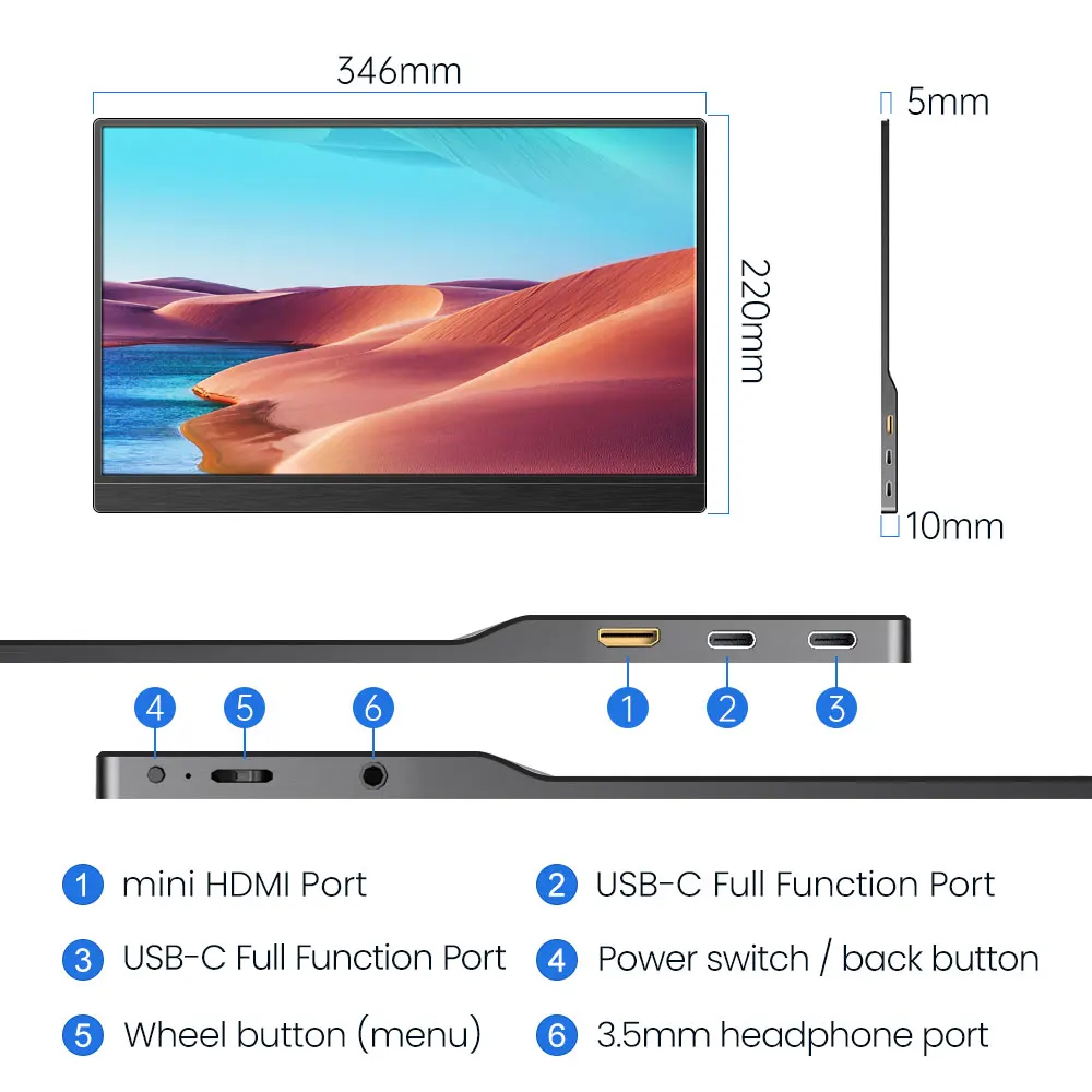 ġ ũ 15.0 ġ 1080P IPS , ޴ LCD FHD USB CŸ HDMI ȣȯ, ġ PS5 Xbox ƺ ӿ Ʈ