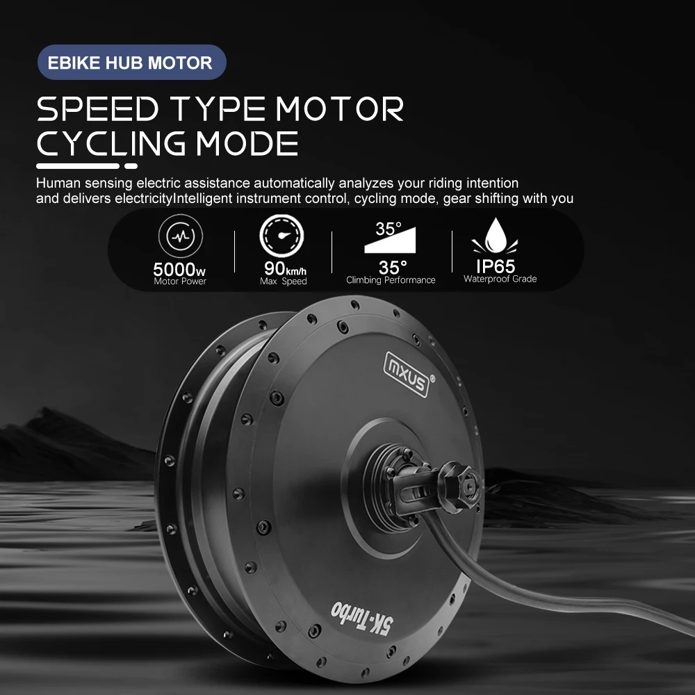 MXUS 5000W 72V Rear Rotate Motor Brushless Non-gear Hub Motor 5K-Turbo Powerful Hub Electric Bike Controller Kit