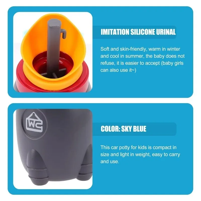 Portable Baby Child Potty Urinal Hygienic Leak Proof Emergency Toilet for Camping Car Travel and Kid Toddler Potty Pee Training 3