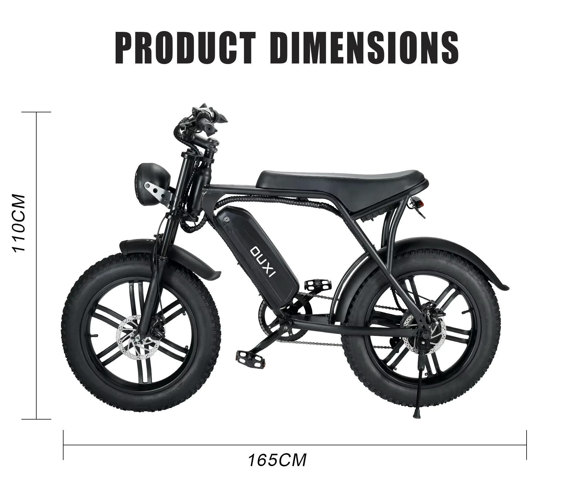 Deren V8 High Quality Electric Mountain Bike Hot Selling 48v Voltage Steel Frame Cheap Fat Tire Model Rear Seat 15ah Lithiu