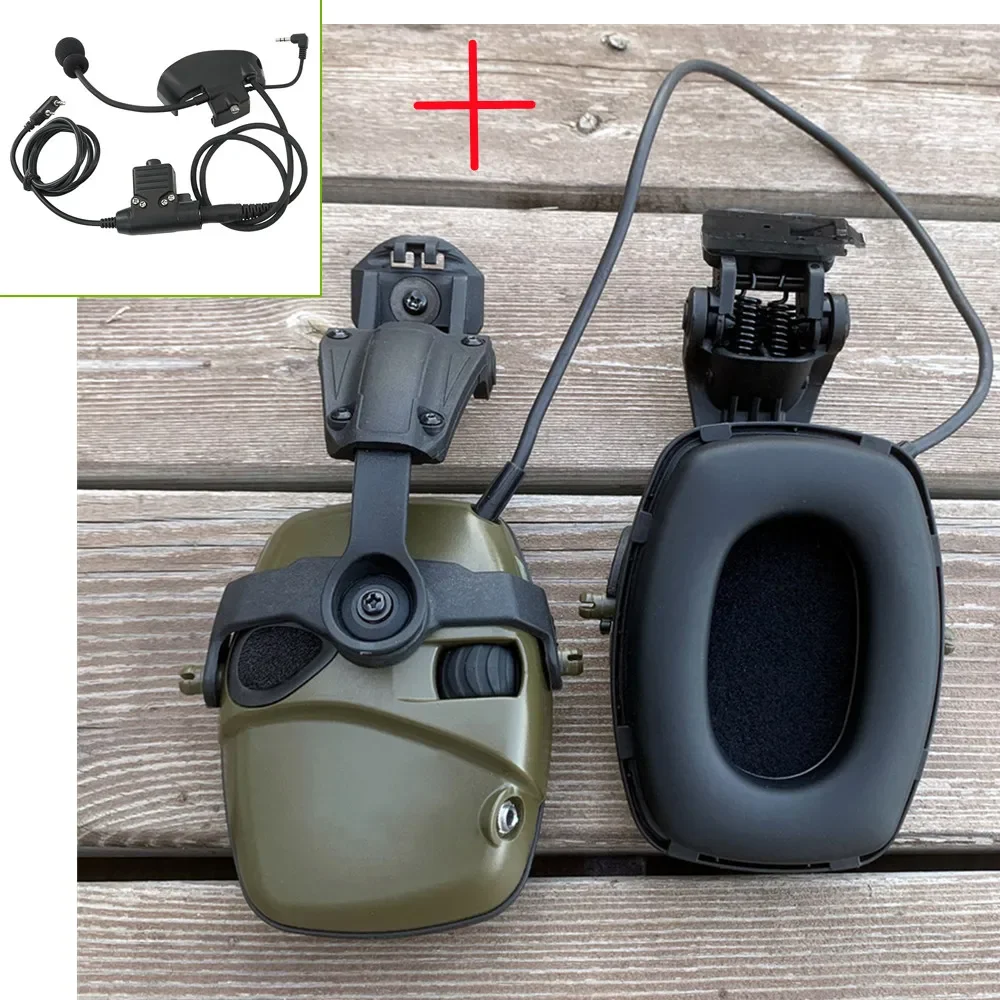 

Tactical Headset ARC Helmet Rail Adapter Tactical Hearing Noise Reduction Electronic Shooting Sports Headphones&microphone Kit