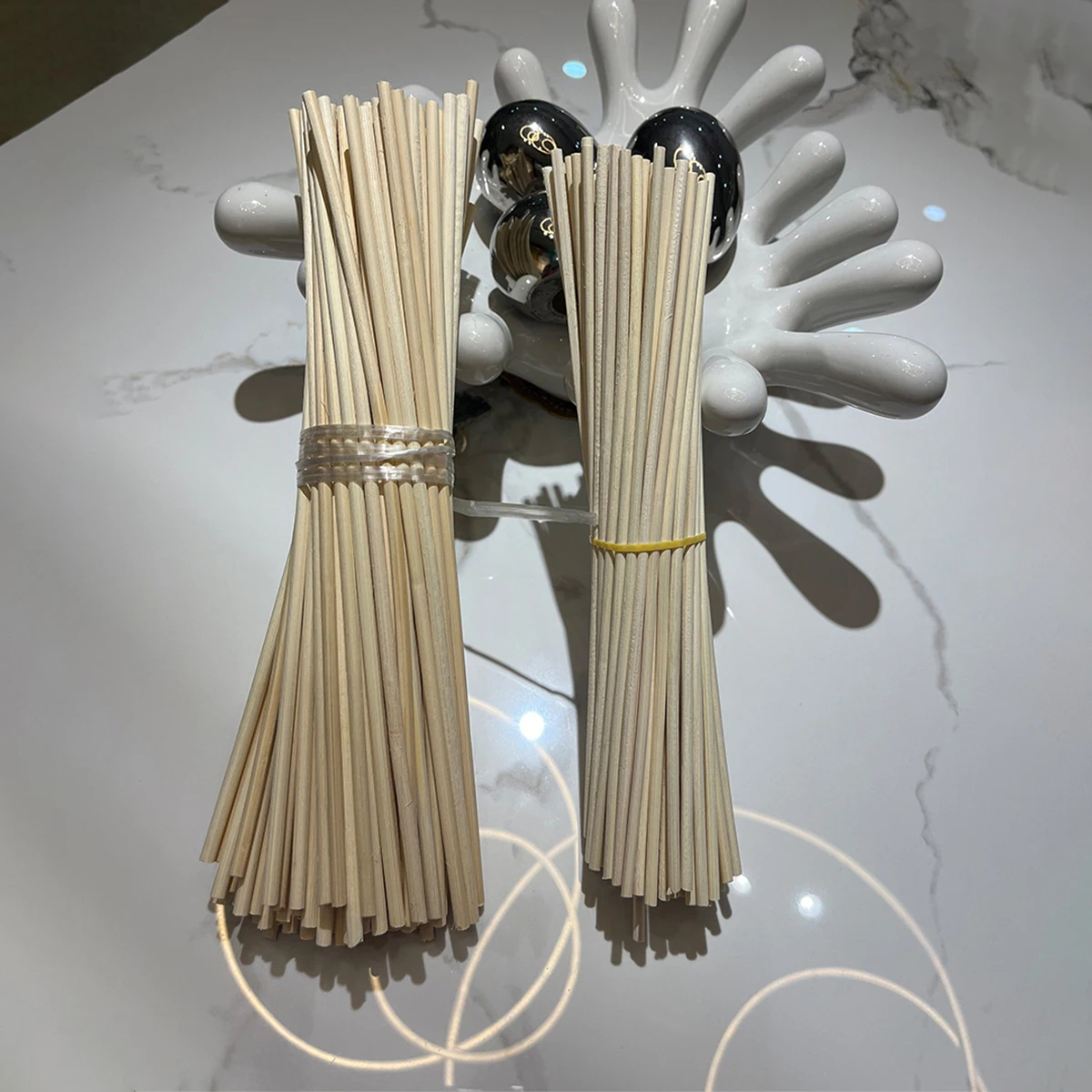 50pcs Diameter 5mm/4mm Very Thick Natural Wooden Reed Diffuser Rattan Sticks, Aroma Diffuser Air Freshener Reeds Rattan Rods
